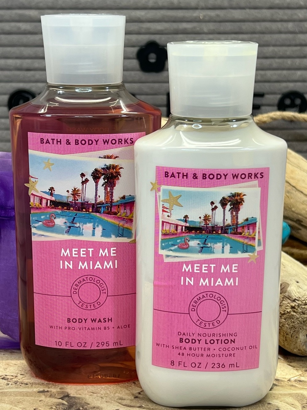 Bath & Body Works-Meet Me In Miami Body Wash / Body Lotion Set-NEW